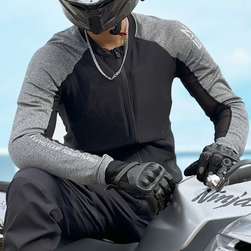 Herren-Motorradjacke, Sommer, atmungsaktiv, Motocross-Körperschutz, elastische Rennjacke, Kleidung