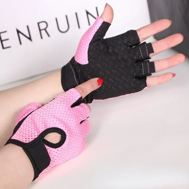 Radfahren finger lose Handschuhe profession elle Fitness atmungsaktive Anti-Rutsch-Frauen Männer Halb finger