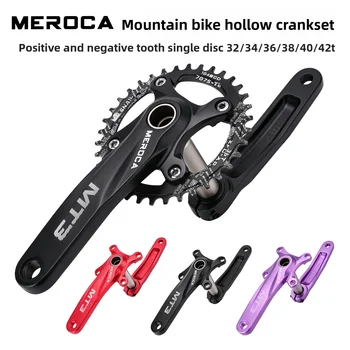 MTB-Kurbelgarnitur mit rundem/ovalen Kettenblatt 32T/34T/36T/38T/40T, schmal-breit gezahntes Kettenrad