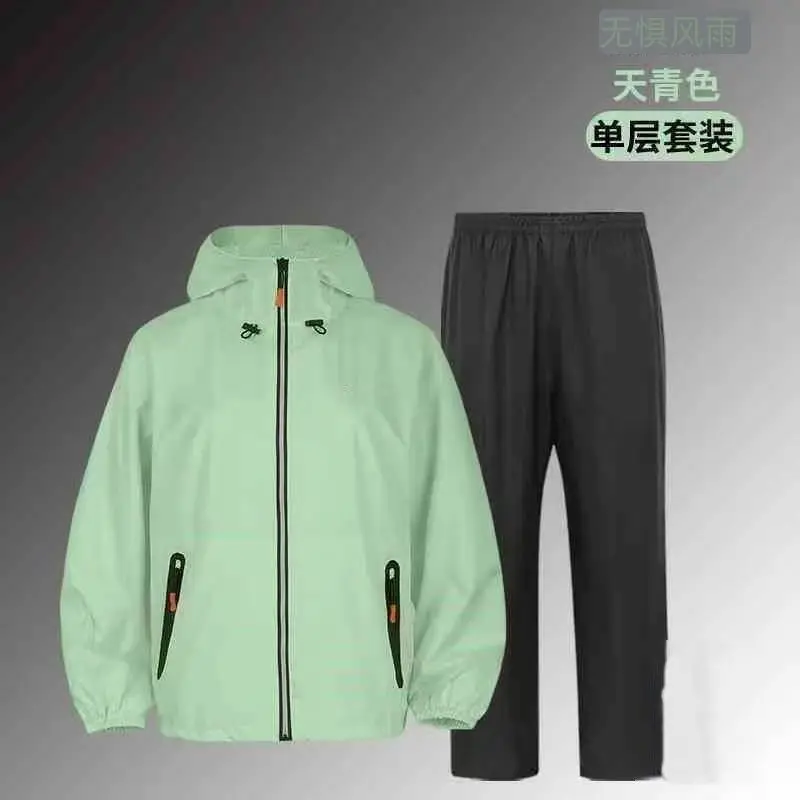 Sommerlicher, wasserdichter Motorrad-Regenanzug, atmungsaktiv, leicht, 2-teiliges Set aus Regenjacke und -hose