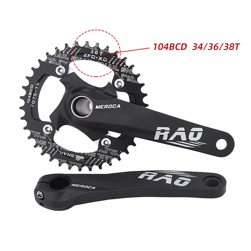 Mountainbike Kurbel 170mm mit Tretlager 104bcd 34t 36t 38t Fahrrad – Image 6