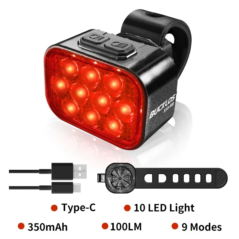 Fahrrad-Scheinwerfer und Rücklicht USB-Aufladbares Set Fahrrad-Vorder- und Rückleuchte LED-Rücklichter