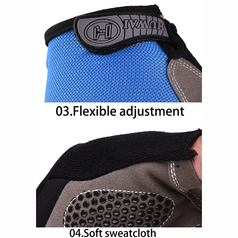 Männer Radfahren Fahrrad Handschuhe Halbe Finger Gym Handschuhe Frauen – Image 3