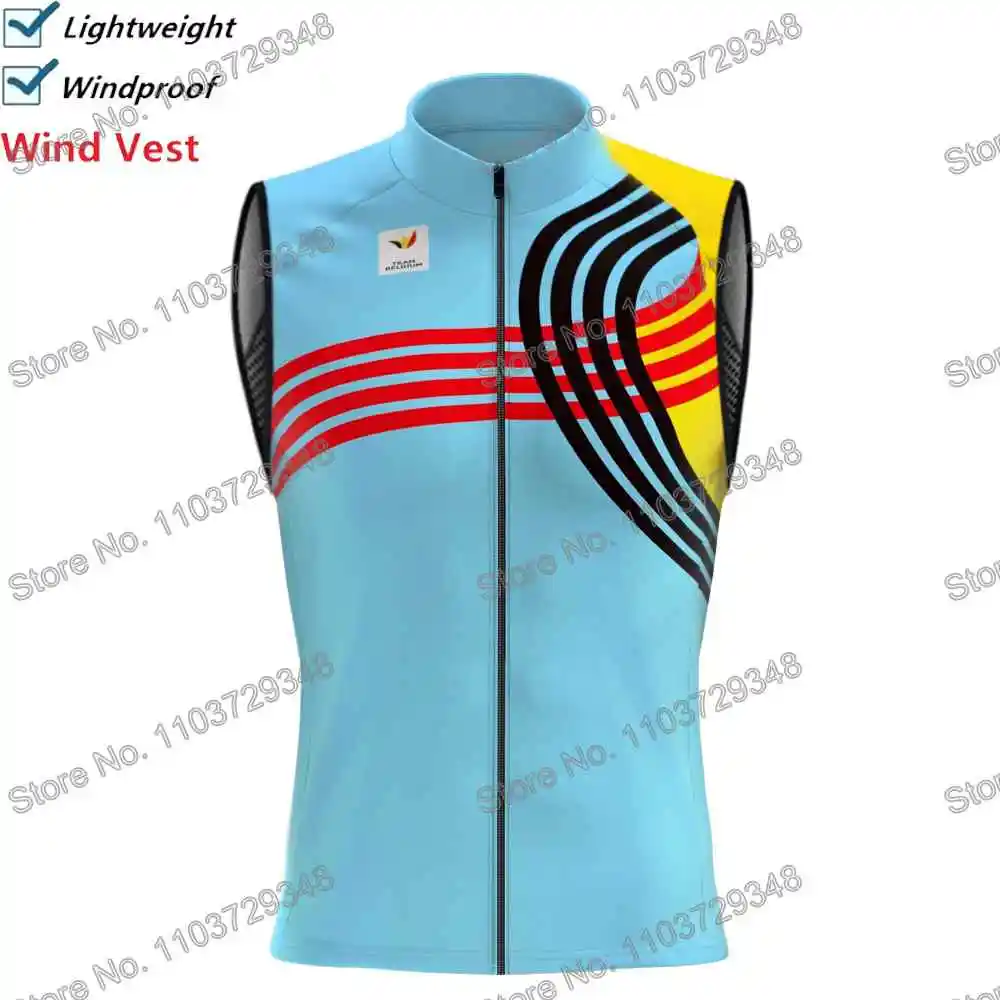 Belgien 2024 Fahrradweste Windjacke Pro Race Herren Windweste Sommer Rennrad Jersey Ärmellos MTB Damen
