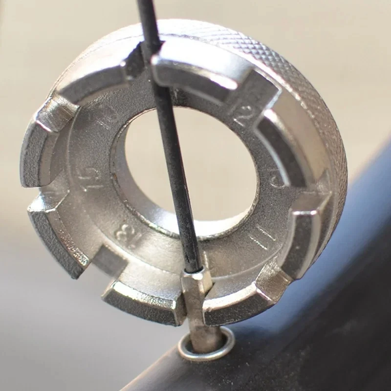 Bikersay Fahrradfelgenschlüssel, Mini-Einstellschlüssel, 8-Wege-Nut, Fahrrad-Speichenspannungsschlüssel
