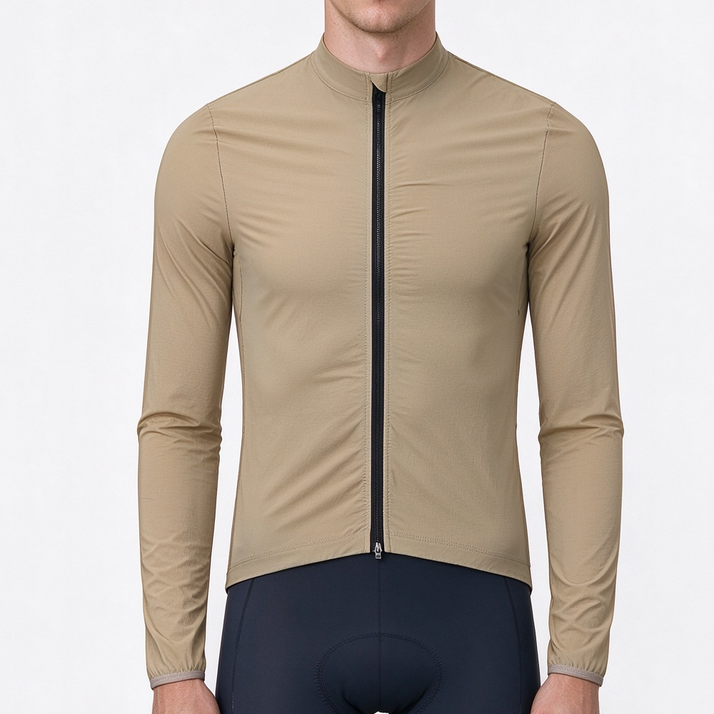Herren-Radfahrjacke, winddicht, leicht, langärmelig, mit durchgehendem Reißverschluss, für Rennrad