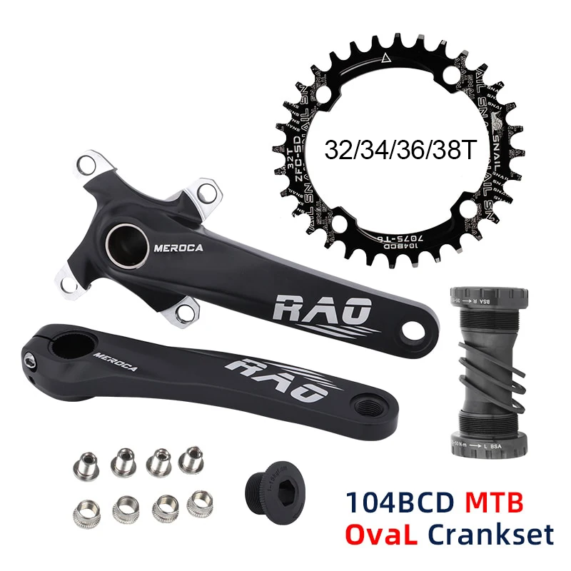 32/34/36/38T 170mm Fahrrad-Kurbelgarnitur Kettenblatt Aluminiumlegierung MTB Mountainbike-Kettenrad 104BCD