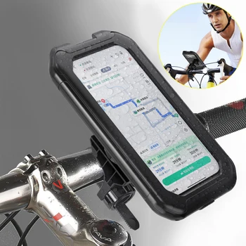 Diebstahlsicherer, wasserdichter Motorrad-Telefonhalter, Fahrrad-Telefonhalterung, Lenkervorbau, mobiler