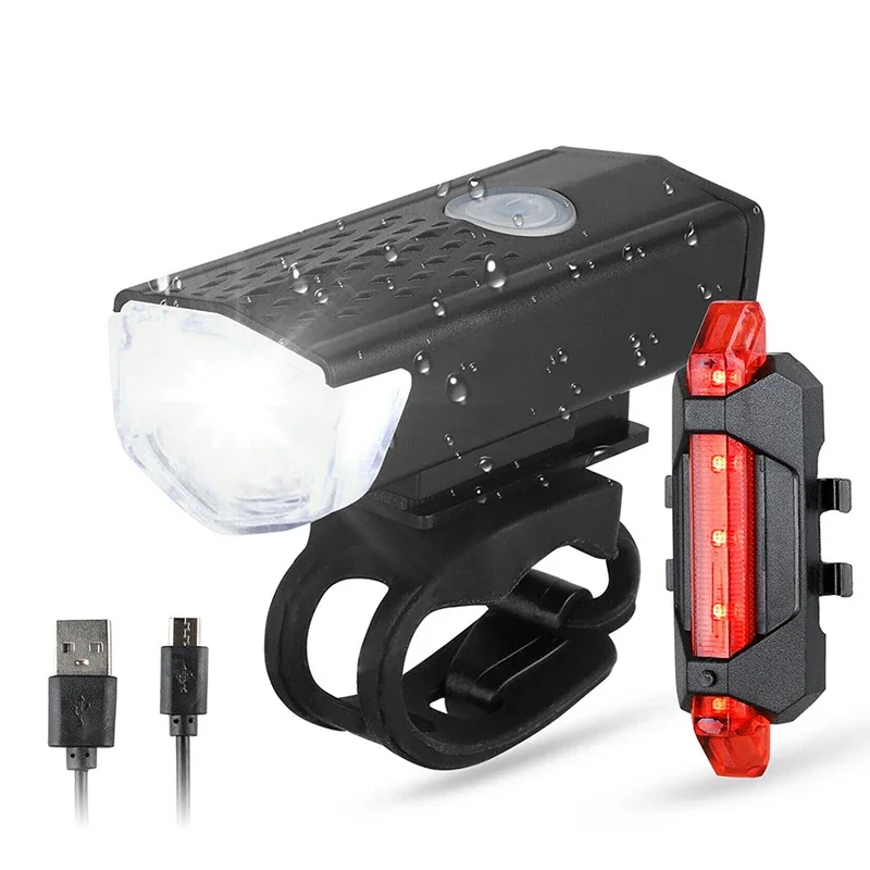 Fahrrad Lichter Set LED Vorne und Hinten Lichter USB Aufladbare Radfahren Scheinwerfer Taschenlampe Fahrrad
