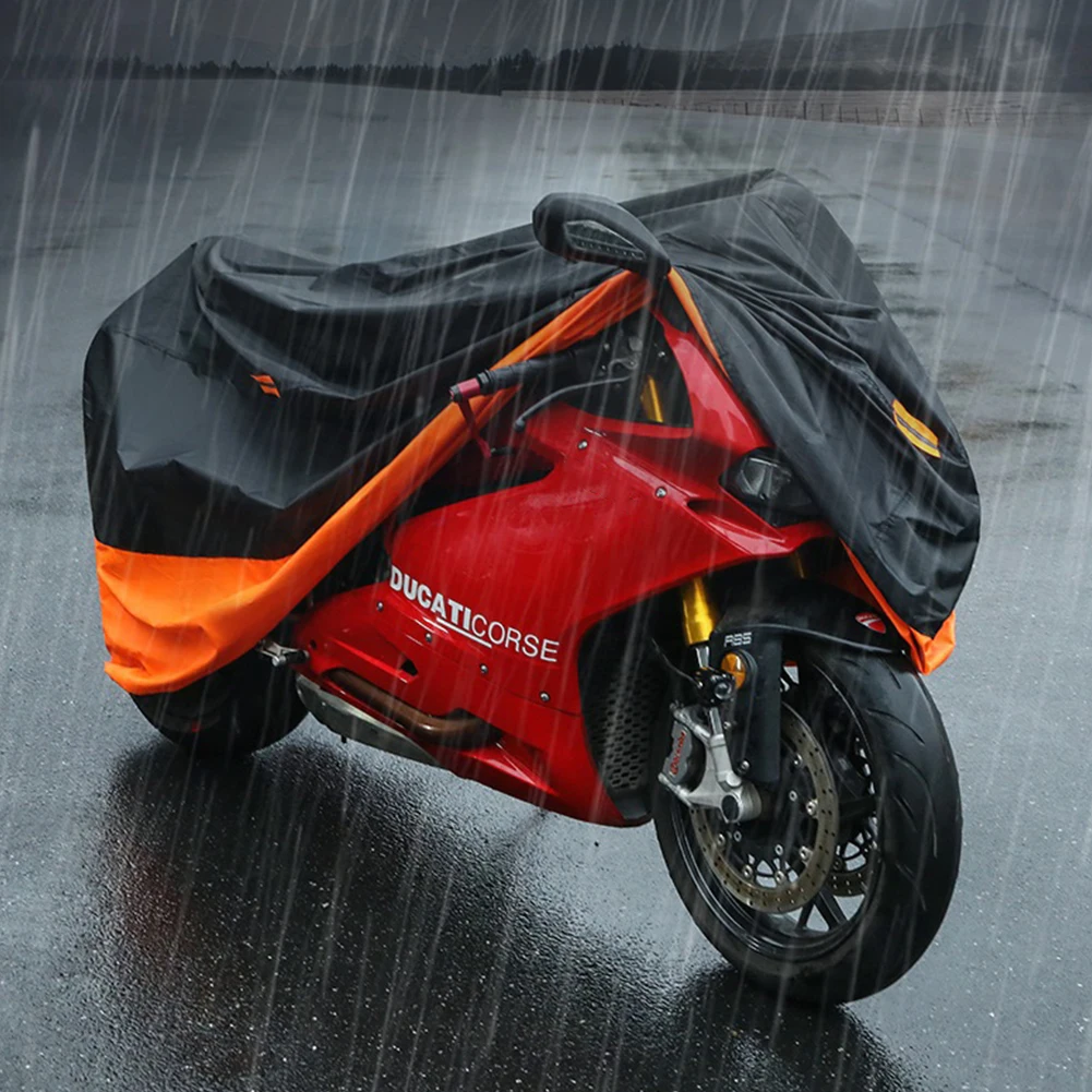 Motorradabdeckung, wasserdicht, wetterfest, UV-Schutz, für den – Immagine 4