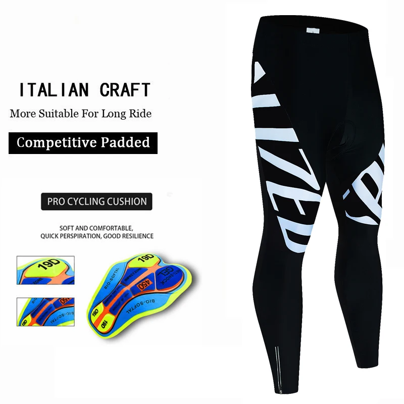 Schwarze Herren-Radtrikot-Hose mit Trägern für Frühling und Herbst - Lange Rennrad-Trägerhose - Radtrikot-Hose