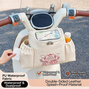 Elektrische Roller-Lenkertasche mit Touchscreen-Handyhalter, wasserdichte Fahrrad-Fronttasche, großer