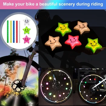 Fahrrad Speichen Reflektierende Clip Kinder Fahrrad Bunte Reflektor Perlen Fahrrad Speichen Rohr Stern Warnung