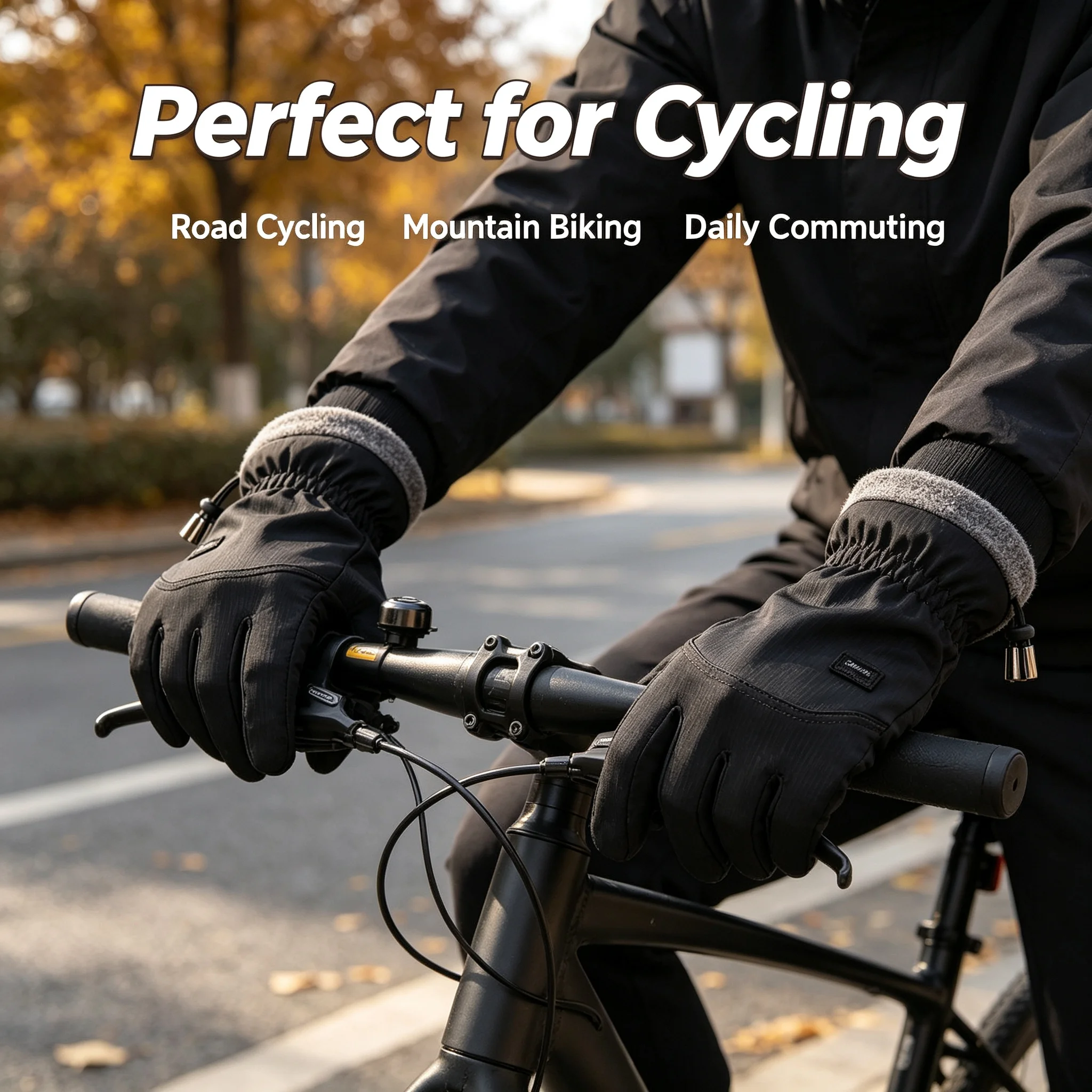 Winter-Fahrradhandschuhe mit Touchscreen-Funktion, winddicht, warm – Bild 4