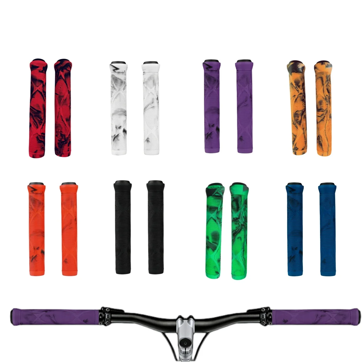 Fahrradlenkergriffe, Komfortable Ergonomische Fahrradgriffe, mit Gummi-Endstopfen, Universell Passend