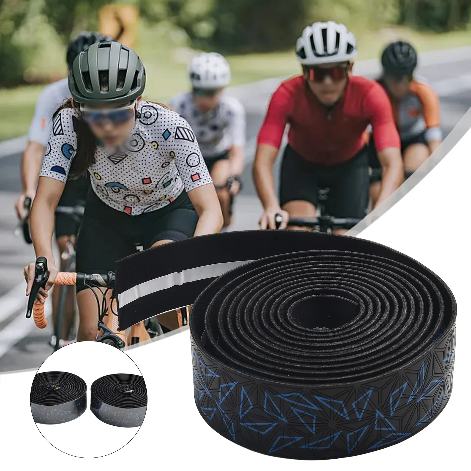 Anti-Slip Lenker Band PU Rennrad Dämpfung Griff Bar Band (2 Stück) – Bild 3