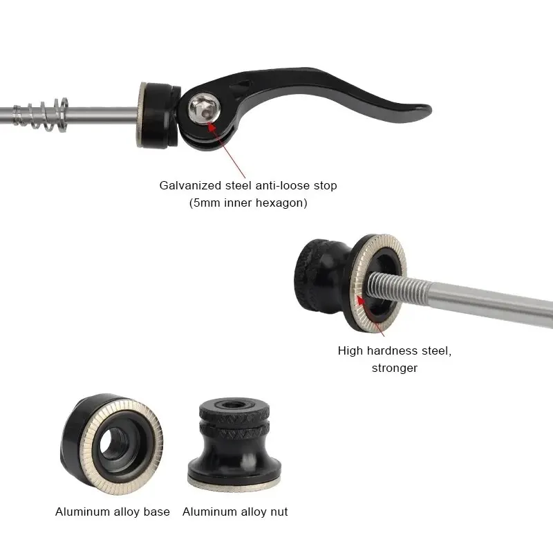 RIDERACE Fahrradnabe QR Schnellspanner Hebel Aluminiumlegierung vorne – Image 4
