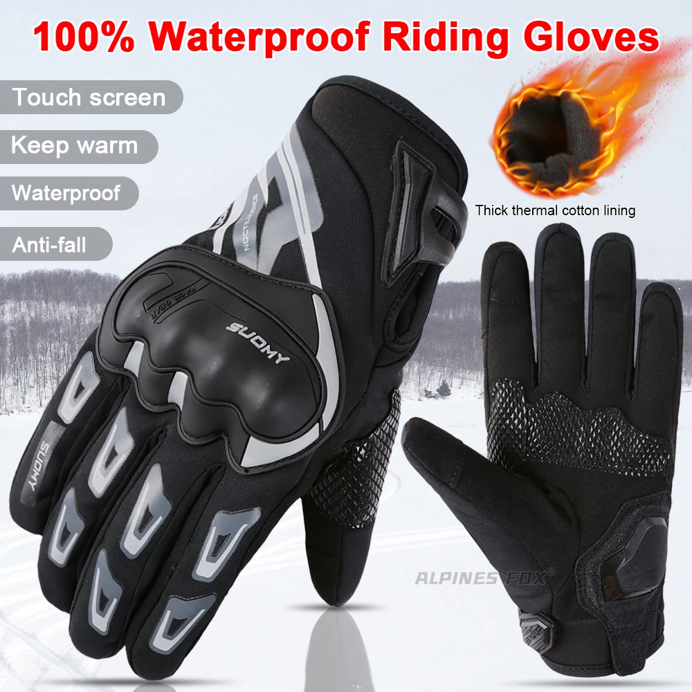 SUOMY Winter Motorrad Handschuhe Winddicht Wasserdicht Guantes Moto – Bild 5