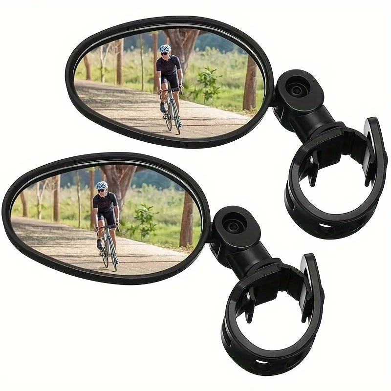 Fahrradspiegel, konvexe ovale Rückspiegel aus Acryl für Cycling360 ° Drehbare, stoßfeste Lenkermontage-Spiegel
