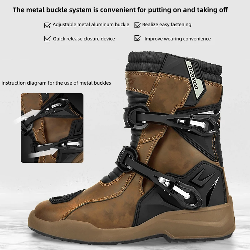 Scoyco Motorrad Schutzs tiefel Männer wasserdichte Enduro Motorrad – Image 3
