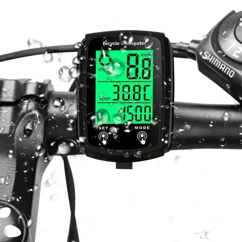 Fahrradcomputer LCD Digital Kabelgebundener Fahrradtacho Geschwindigkeitsmesser Kilometerzähler