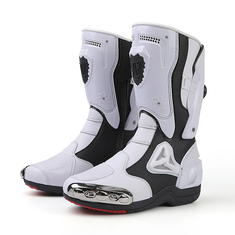 Motorrad Reitstiefel Männer Ziehen Motorrad Schuhe Straße Atmungsaktive Anti-herbst Schuhe Reiter Vier