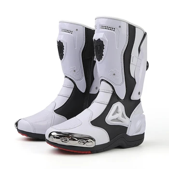 Motorrad Reitstiefel Männer Ziehen Motorrad Schuhe Straße Atmungsaktive Anti-herbst Schuhe Reiter Vier