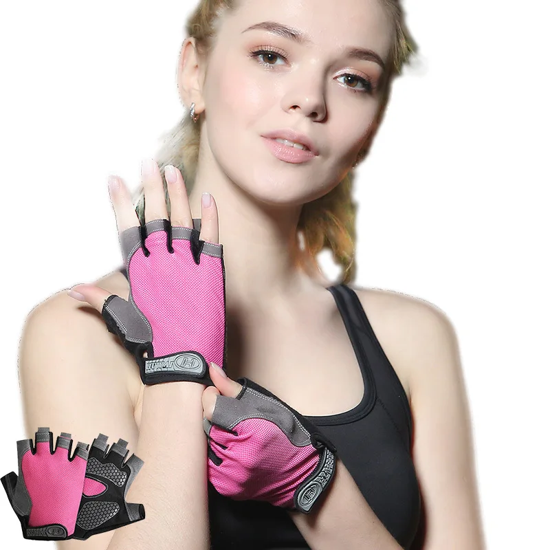 Halbe Finger Handschuhe Gym Fitness Anti-Slip Frauen Männer Gel Pad – Bild 6
