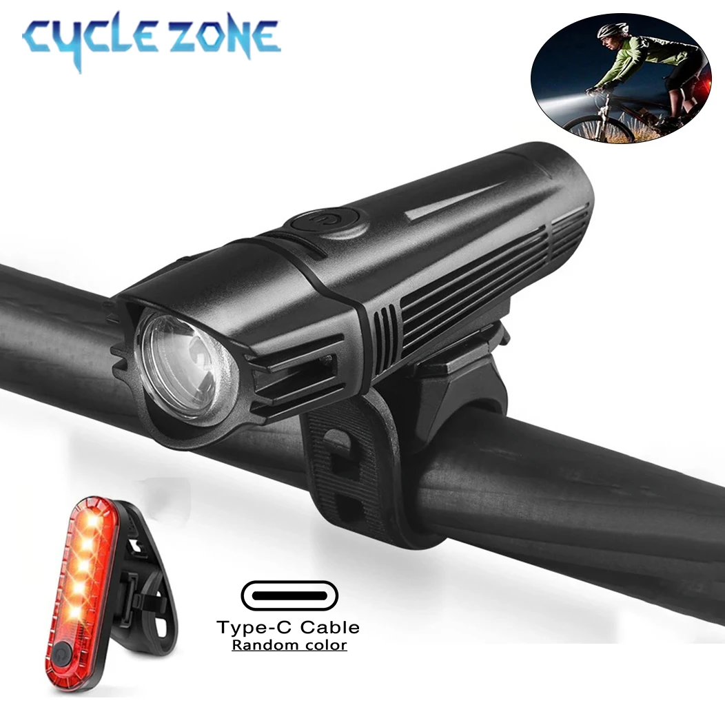MTB Rennrad Vorne Hinten Licht Set USB Lade Fahrrad Scheinwerfer Tragbare 4 Modi Radfahren Front Licht