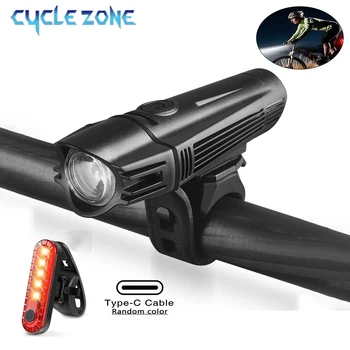 MTB Rennrad Vorne Hinten Licht Set USB Lade Fahrrad Scheinwerfer Tragbare 4 Modi Radfahren Front Licht