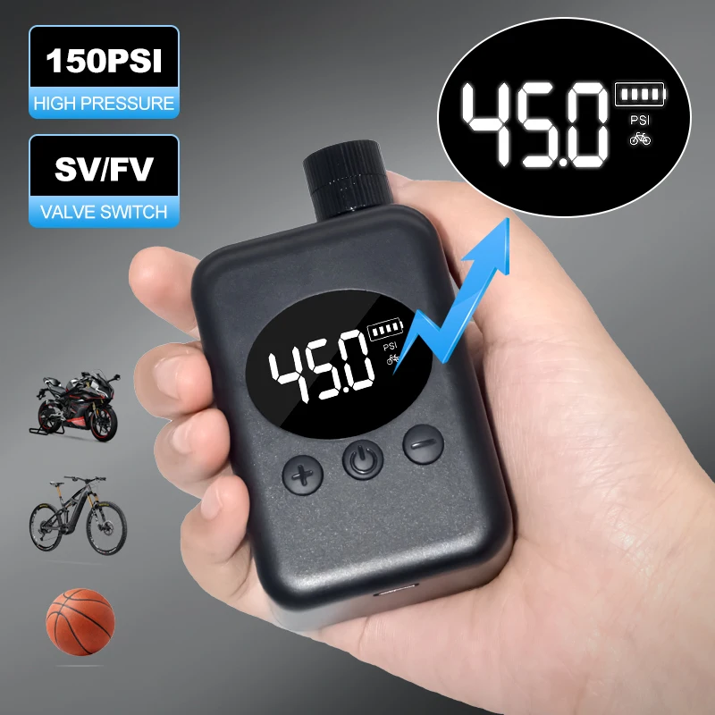 Motorrad Pumpe Mini Wiederaufladbare Luftpumpe Reifen Inflator Tragbare Kompressor Digital Display Inflator