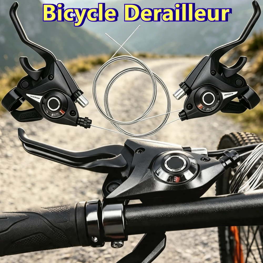 Fahrrad-Schaltwerke 3x7 21-Gang Schalthebel Bremshebel mit Schaltzug Fahrrad-Scheibenbremsgriff