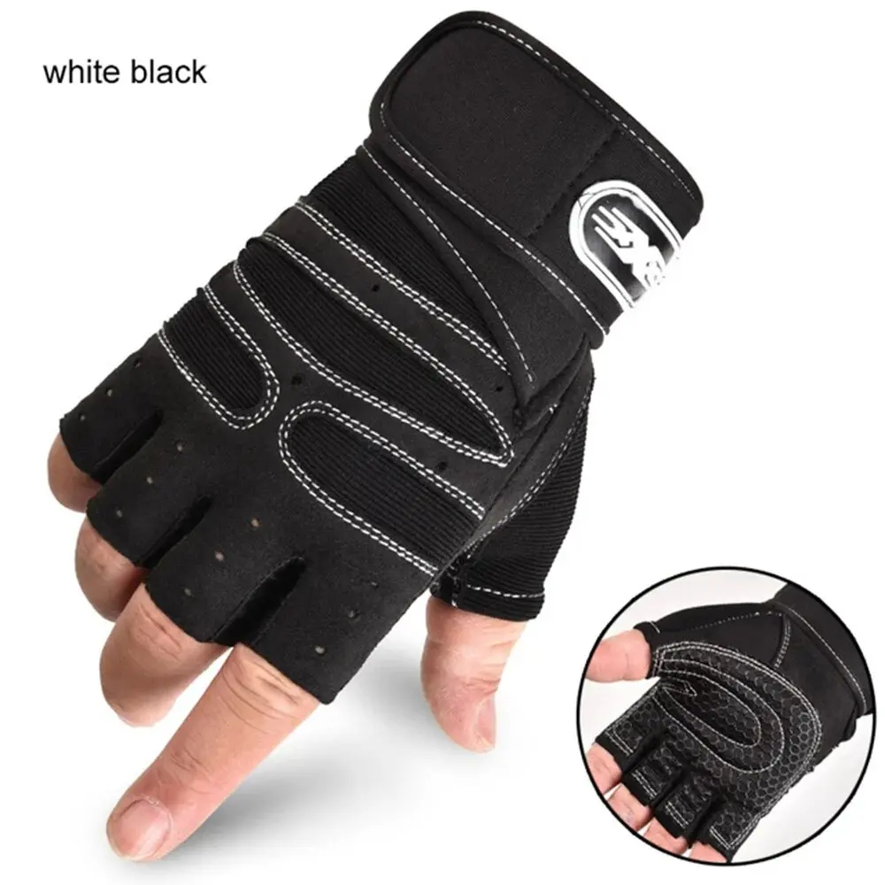  Radfahren Halbe Finger Handschuhe Outdoor Fitness Schwergewicht – Immagine 5