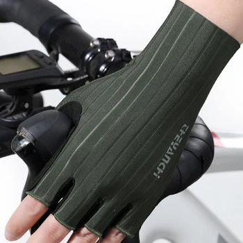 Halbfinger-Rennradhandschuhe, Sommer, atmungsaktiv, Stoßdämpfung, rutschfest, verschleißfest