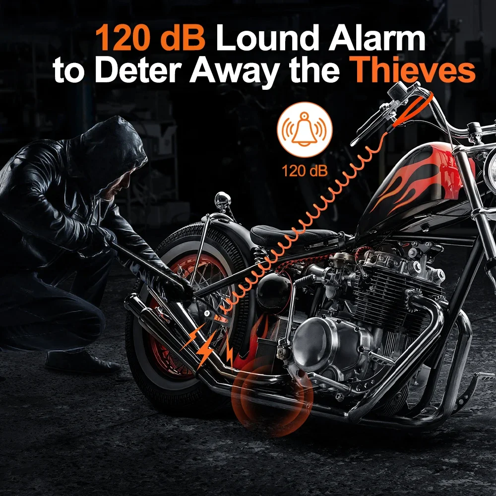 Motorrad Alarm Scheibenbremse Schloss Sicherheit Moto Rad Disk – Image 3