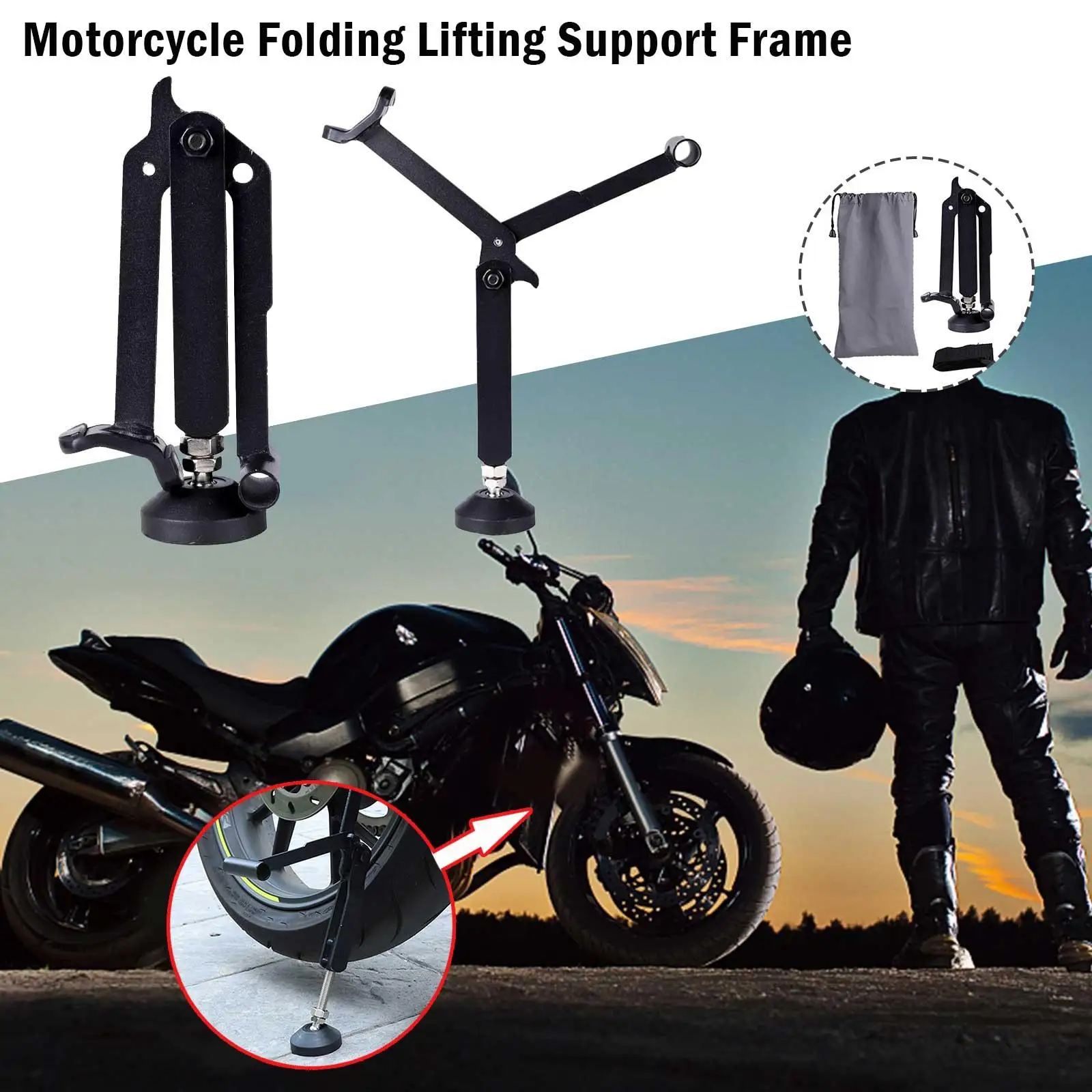 Universeller Motorrad-Radständer zur Arbeitsersparnis, Seitenständer – Bild 3