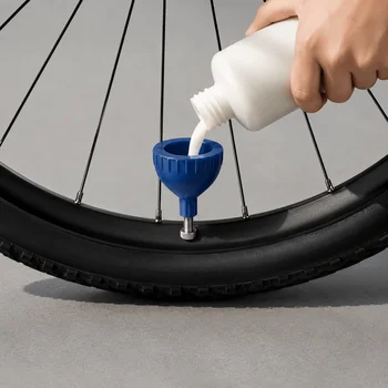 Trichter zum Einspritzen von Reifendichtmittel für schlauchlose Reifen, Werkzeug zum Nachfüllen von Presta
