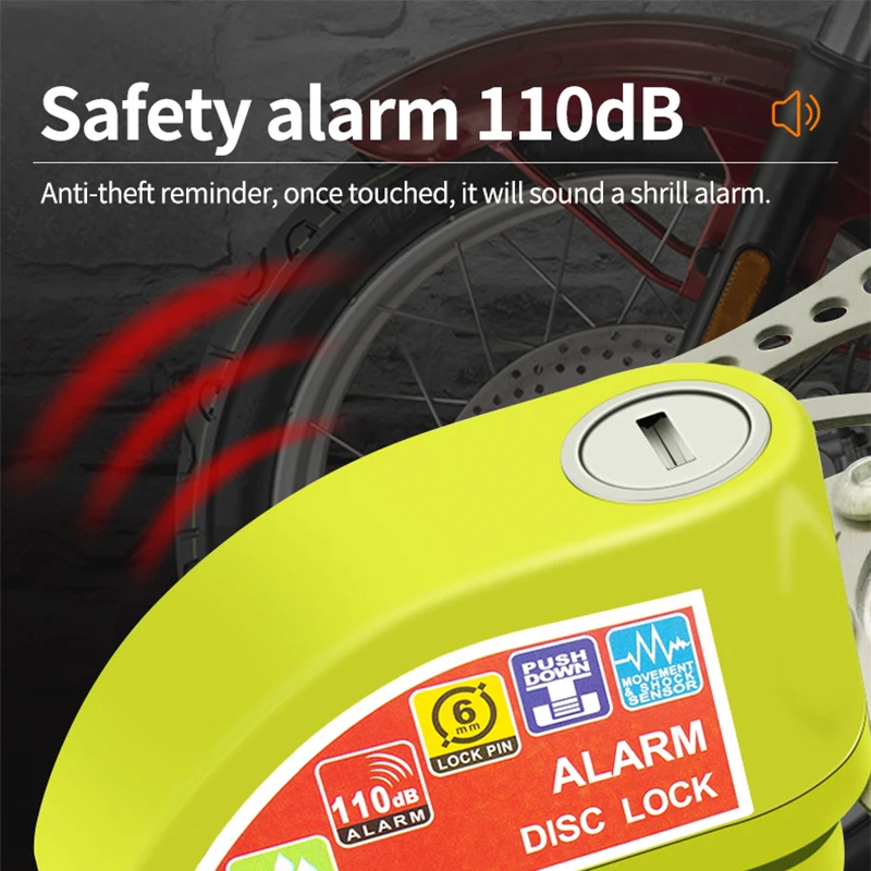 Motorrad Roller Fahrrad Alarm Lock Rad Scheibenbremse Wasserdichte – Image 3