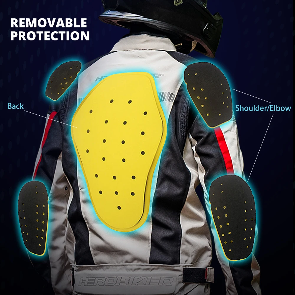 Motorradjacke Mann Wasserdichte Motorrad-Reitjacke Eingebaute – Immagine 5