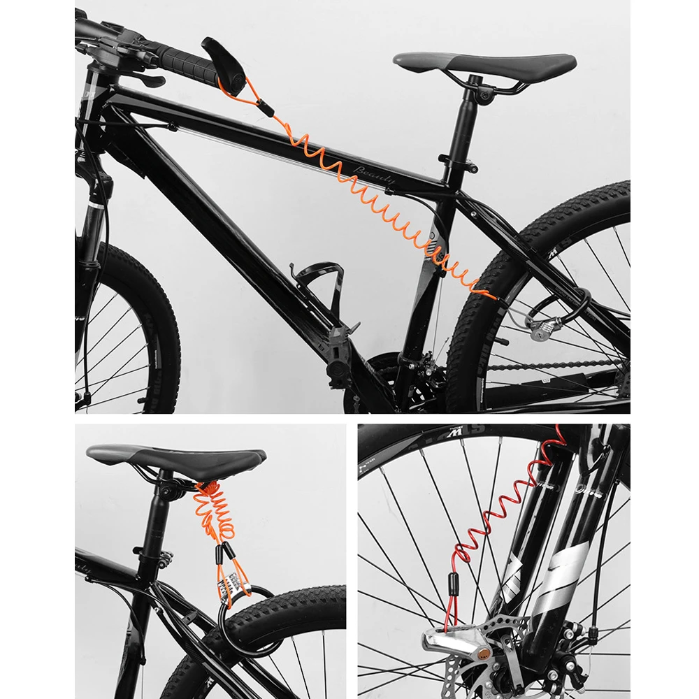 Fahrrad Feder Kabel Schloss Anti-Diebstahl Seil Alarm Disc Lock – Image 5
