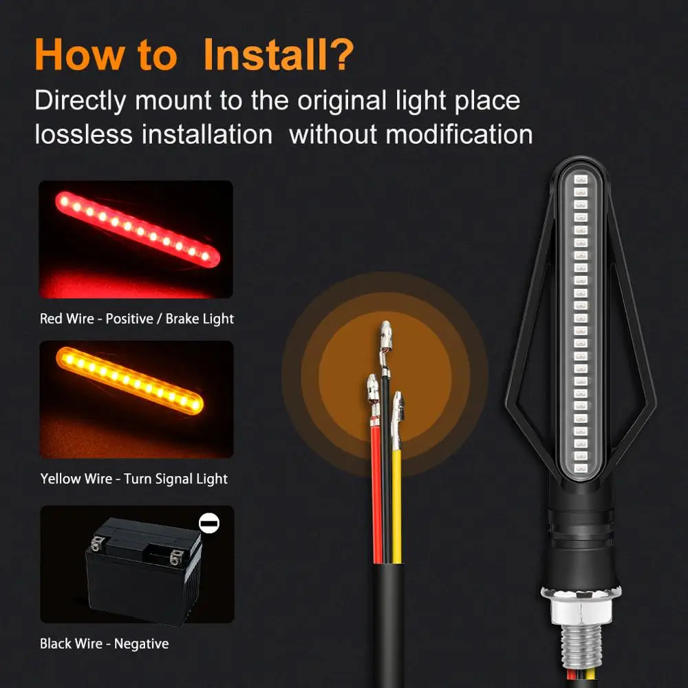 Motorrad LED Blinker Richtungs anzeigen blinken hinten Heck bremse – Bild 4