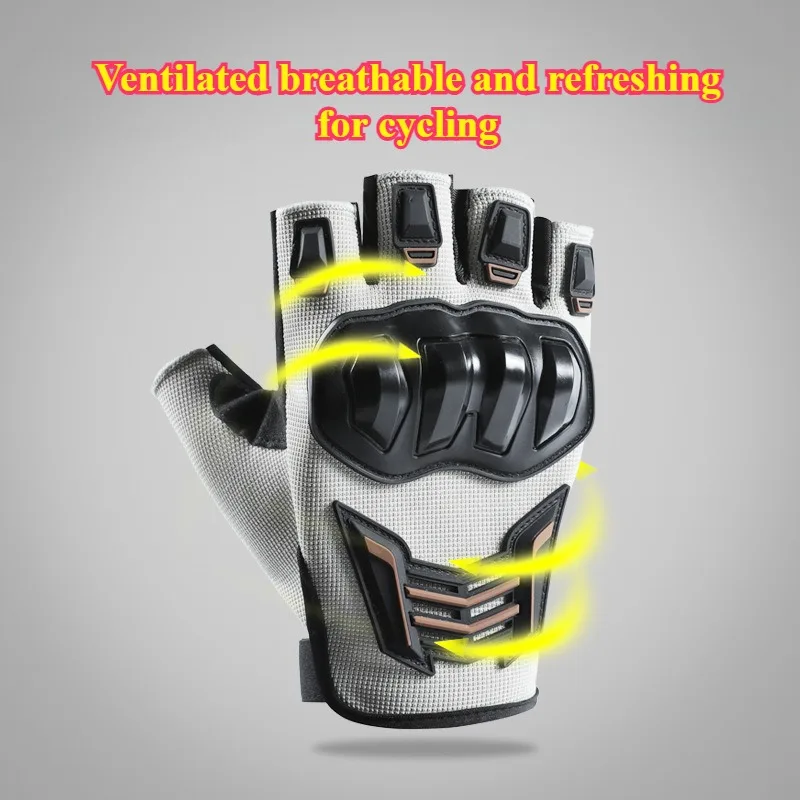 Motorrad Handschuhe Halb Finger Atmungsaktive Tragen-beständig Anti – Image 5