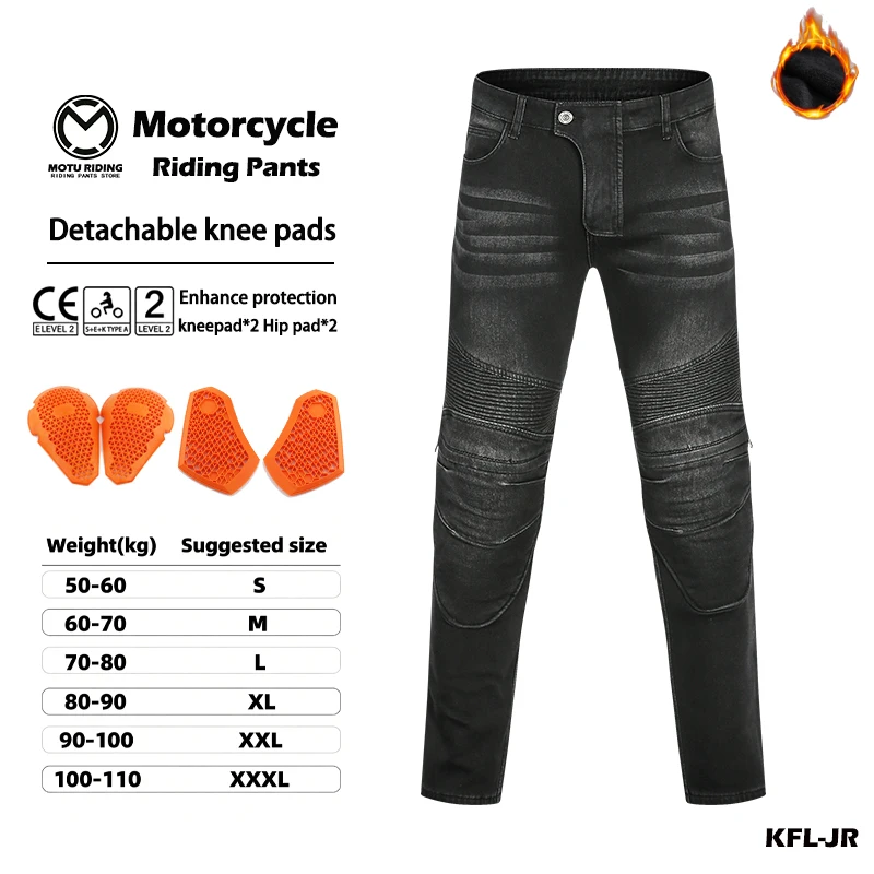 Kevlar-Motorradjeans für Herren und Damen, Fleece-Gefüttert, Verdickt – Image 6