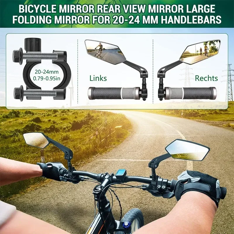 Fahrrad Rückspiegel Reflektor Einstellbare Drehbare Lenker Spiegel – Bild 4