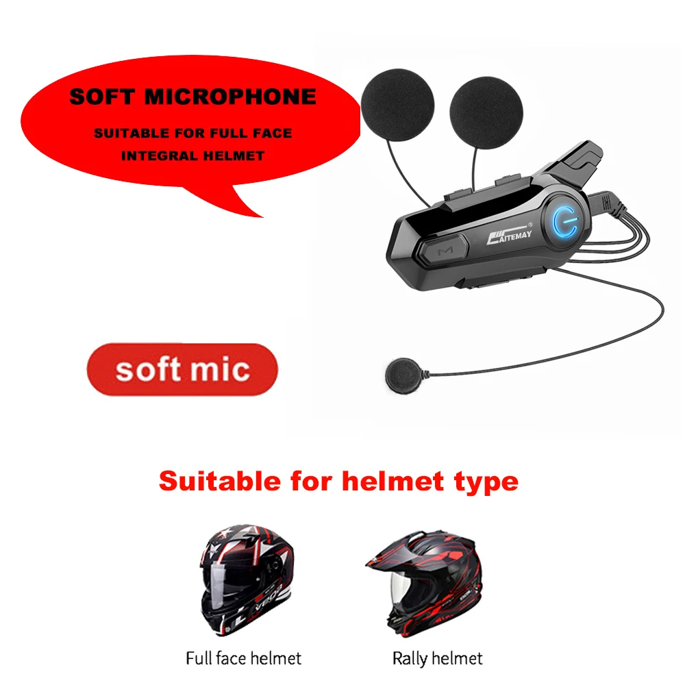 Bluetooth Motorrad Intercom Helm Headset Für 2 Fahrer 1000m Intercomunicador Drahtlose Freihändige-anruf