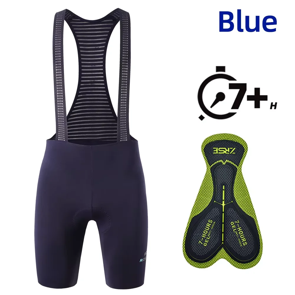 Herren-Radhose mit Trägern, nahtlos, für Outdoor-Aktivitäten, Fahrradtouren, 7 Stunden, gepolstert