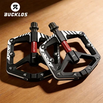 BUCKLOS Mountainbike-Pedale MTB Rutschfeste Plattformpedale mit Reflektoren DU-Lager 9/16" Pedal