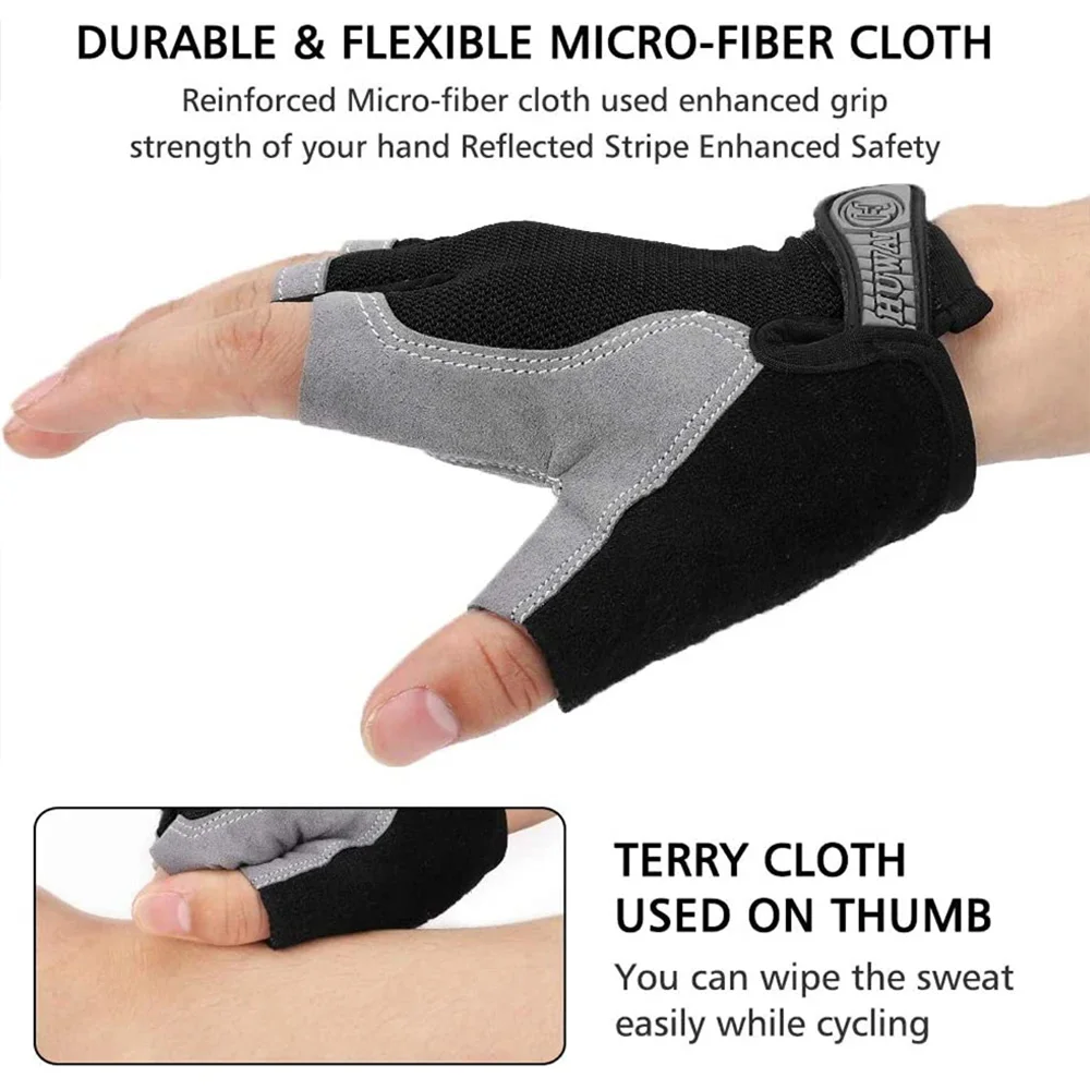 Herren Fahrradhandschuhe Halbfinger-Trainingshandschuhe Damen – Bild 4