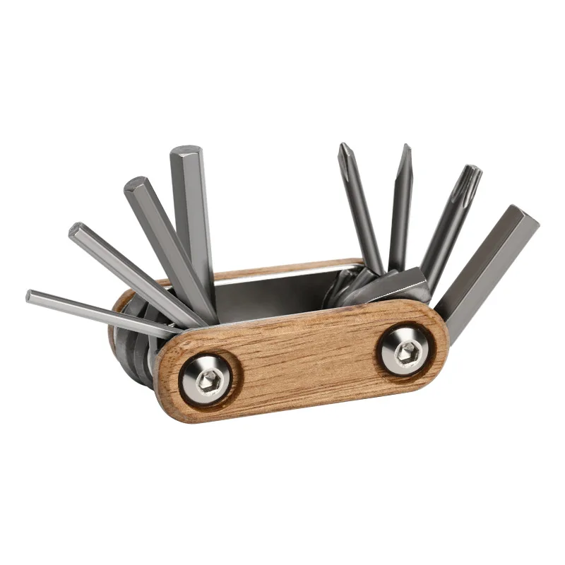 Tragbarer Inbusschlüssel, 8-in-1-Fahrradreparaturwerkzeug, 2/3/4/5/6 mm, Multifunktionswerkzeug