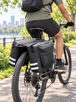 Hochkapazitäts-Fahrrad-Gepäckträgertasche mit doppelter Seite und strapazierfähiger Reisetasche